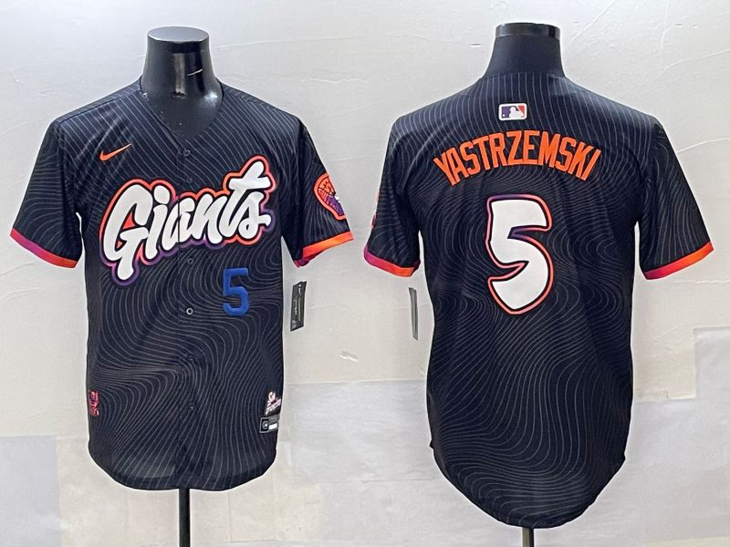 Men San Francisco Giants #5 Yastrzemski Black Joint Name 2025 Nike MLB Jersey style 34